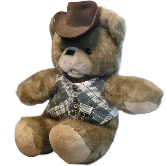 1986 APPLAUSE CHAZ BROWN TEDDY BEAR STUFFED ANIMAL PLUSH Dandy Gentleman - Picture 1 of 11